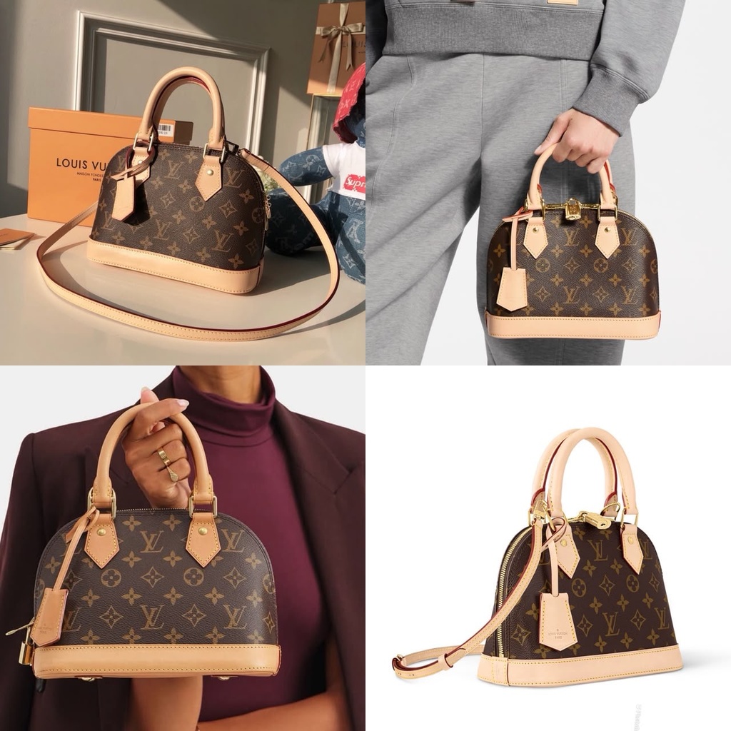 Sac lv (marron/brun avec motifs beige)